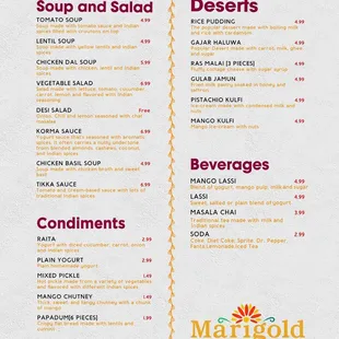 menu