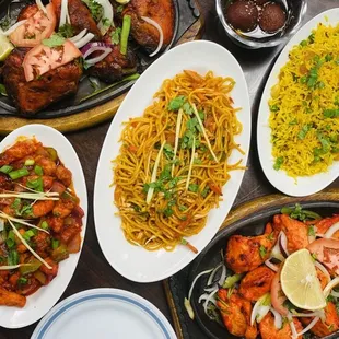 a variety of dishes
