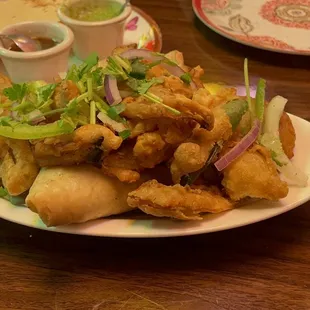a plate of deep fried food