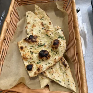 Hot fresh garlic naan