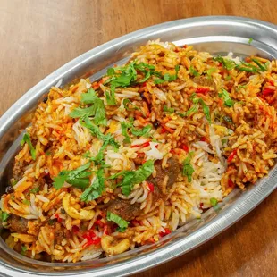 Himalayan basmati rice with fresh spices, cashews . Your choice of protein.