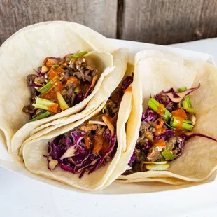 two tacos on a plate