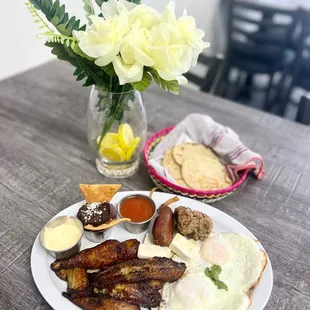 a plate of food on a table