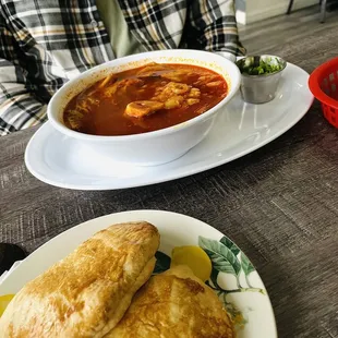 Menudo and guava empanada