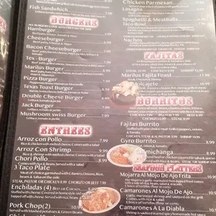 menu