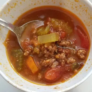 Beef vegetable soup. Yummy!
