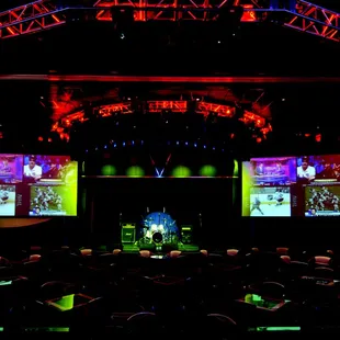 a stage with a stage set up for a concert