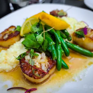 scallops and mashed potatoes