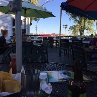 tables and umbrellas