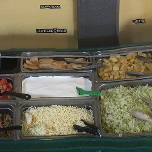 Taco bar on our daily buffet