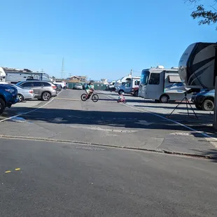 Convenient Parking lot with RV hookups