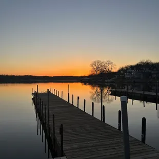 The sunset over the lake