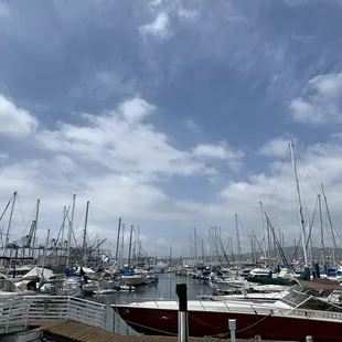view of the marina from our patio table