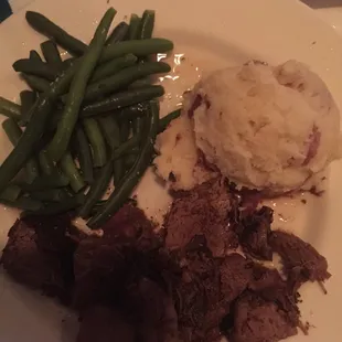 $6 Sundays - pot roast with mashed potatoes and green beans - succulent - yum!