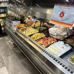 a display of various foods