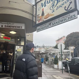 a man walking down the street