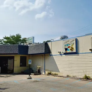 the front of the restaurant