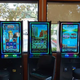 a row of slot machines