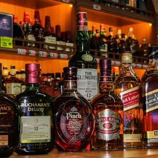 Scotch whiskey selection.