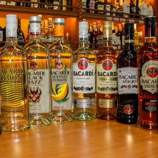 Bacardi rum ,different editions and flavors.