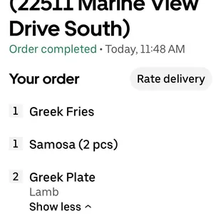 My order