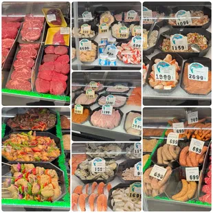 Butcher section and seafood!