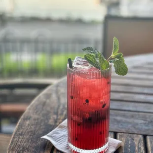 Blueberry lemongrass mocktail