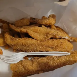 My leftovers (Catfish and shrimp)