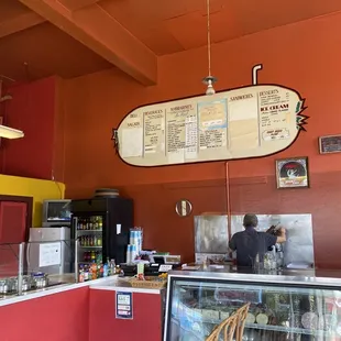 the inside of a restaurant