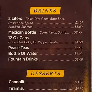 Marinara pizza menu page 6