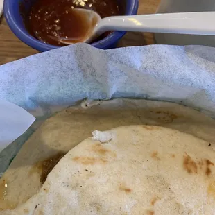 Fresh tortillas and salsa