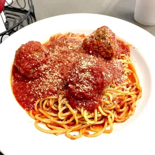 Great tasting spaghetti and meatballs!  Generous size meatballs.