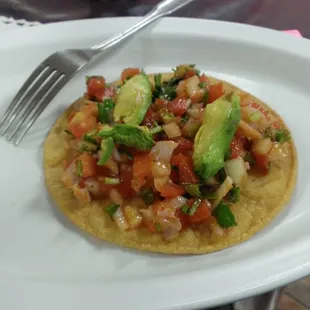 Shrimp ceviche tostada