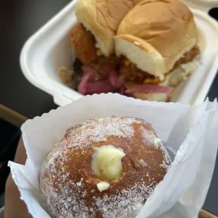 Coconut Malasadas and pork katsu sliders from happy hour