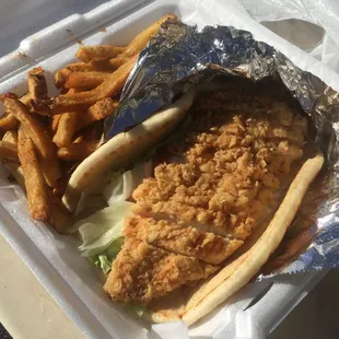 Crispy Chicken Pita with Fries