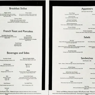 Marine City Grill's menu