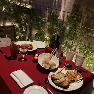 a table set for two