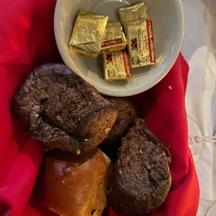 Pumpernickel bread comes with your entree