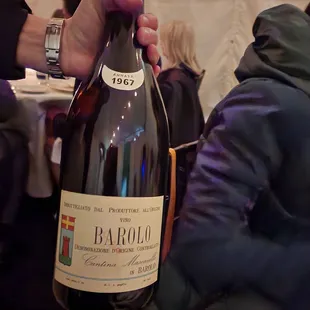 One of many Barolo wines being poured during the dinner at the Gala Barolo tasting tonight ! :)