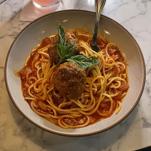 Spaghetti and meatballs