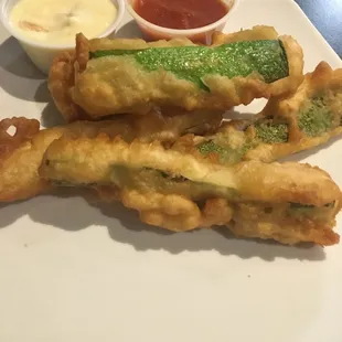 Fried zucchini planks