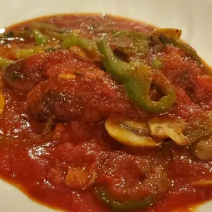 Sausage and Peppers! Delicious and definitely recommendable to everyone. You will not be disappointed.