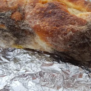 Mold on the bread that came with our meal.