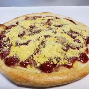 a freshly baked pizza