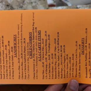 a hand holding a menu