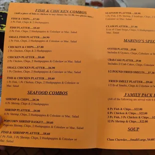 menu