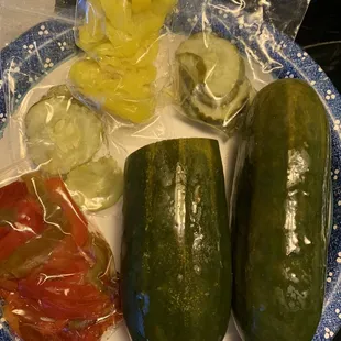 Pickles and peppers to go with the best hoagies