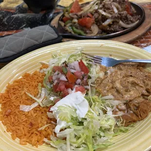 Rice and Beans that came with the fajitas