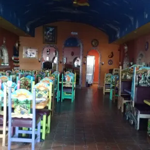 Just one of the dining rooms at Mario Bros. Large resturant serving good Mexican food.