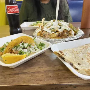 Quesadilla and Tacos